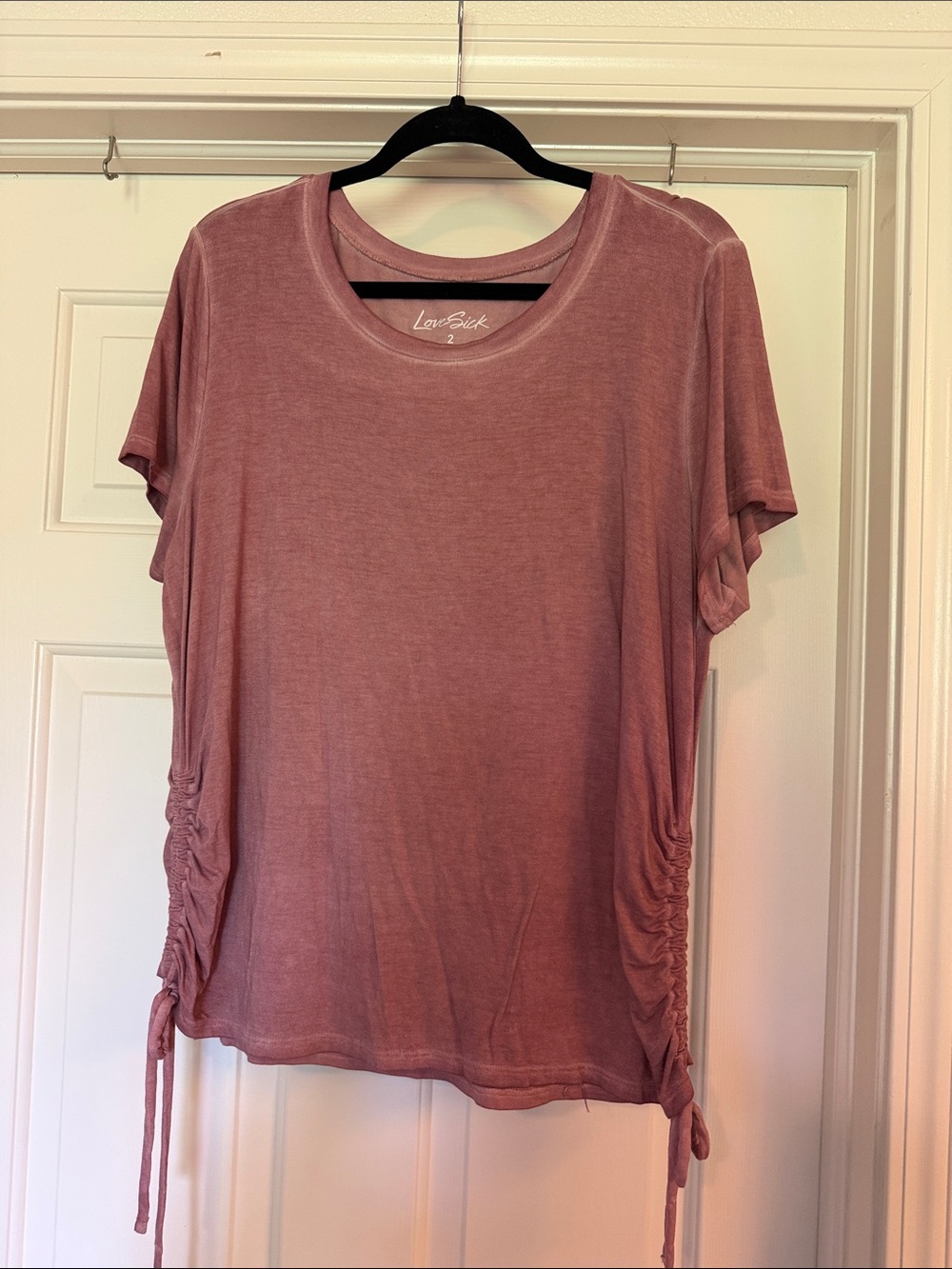 torrid Dusty Rose Short Sleeve Side-Ruched Tee